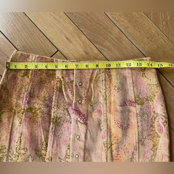 Vintage Beth Bowley Paisley Velvet Skirt | Size 2 | Button Front | Lined - Picture 10 of 11